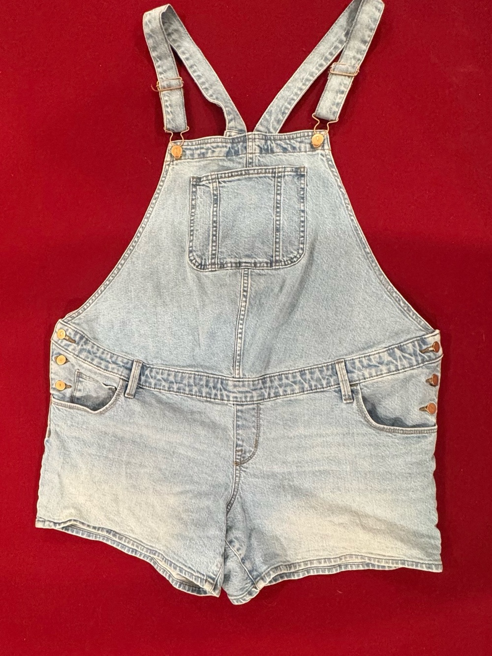Light Blue Denim Women's Jean Overalls Shorts